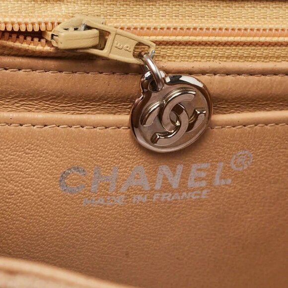 Chanel Beige Quilted Canvas Classic Square Mini Flap Bag - Picture 7 of 12